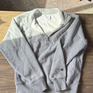 Champion Light Gray Half-Zip Pullover